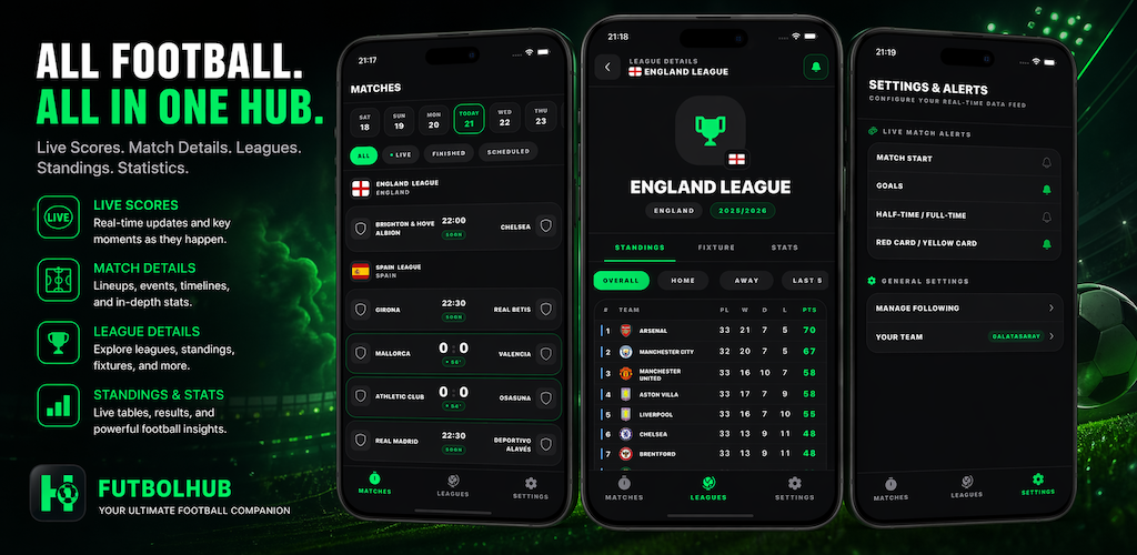 FutbolHub — Football Scores App