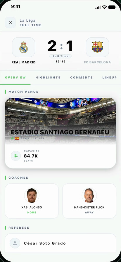 FutbolHub — Match centre